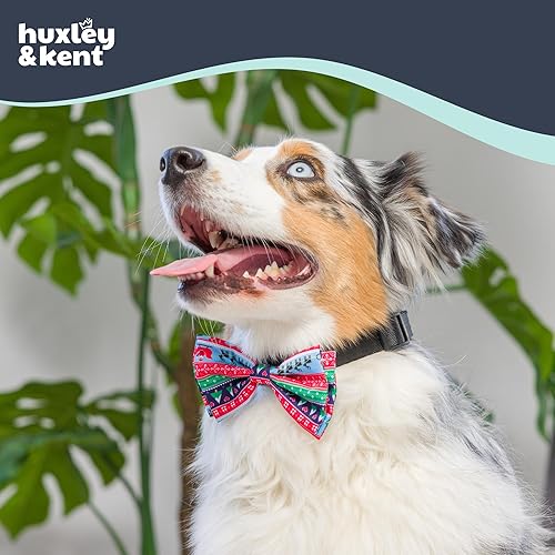 Miniatura 4 de Huxley & Kent Pajarita para mascotas  Suéter feo (pequeño)  Accesorio de lazo de velcro para Navidad  Divertidas pajaritas para perros y gatos