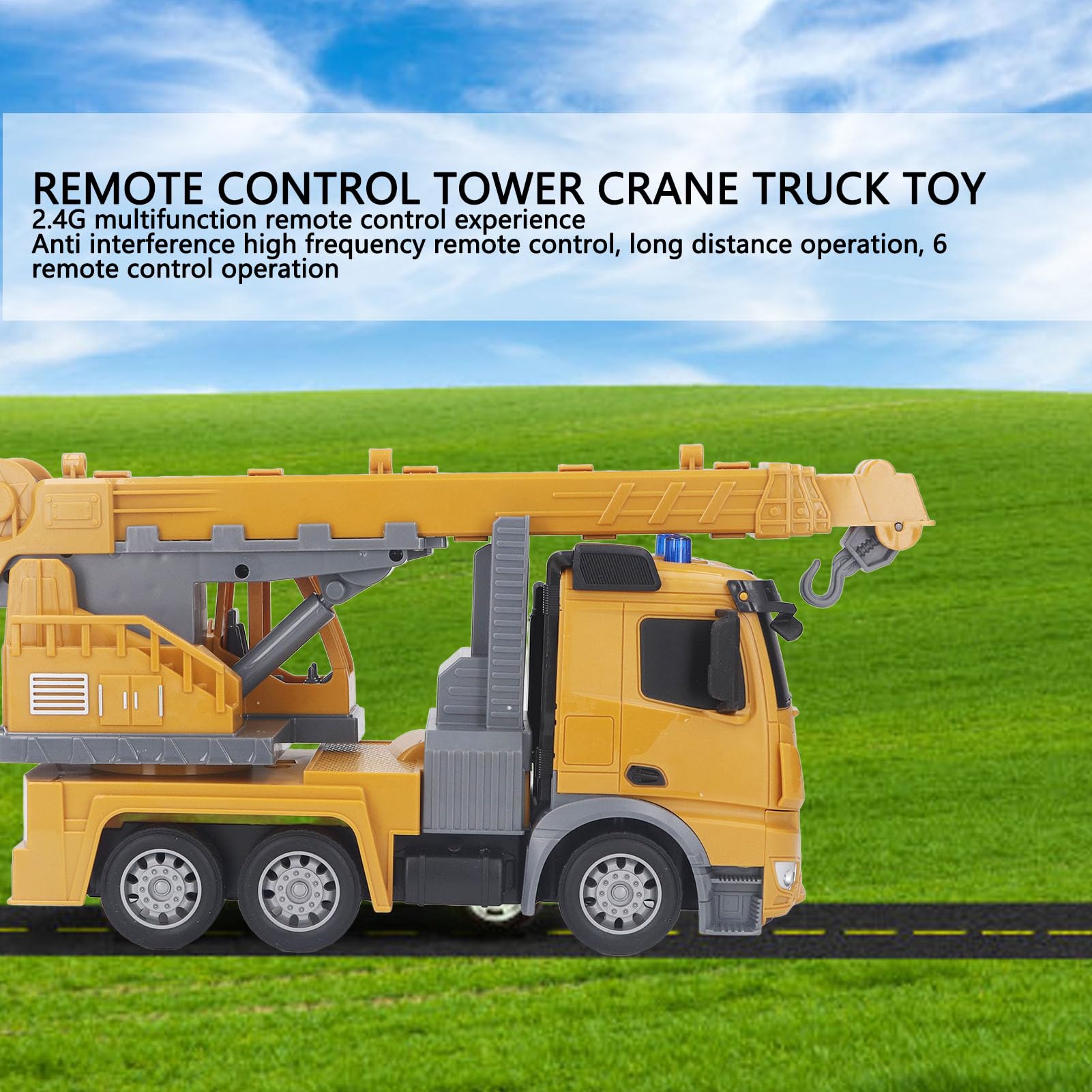 Srliya Remote Control Tower Crane Truck Toy Interactive Educational RC Engineering Lift Model Truck for Kids for Home - Image 4