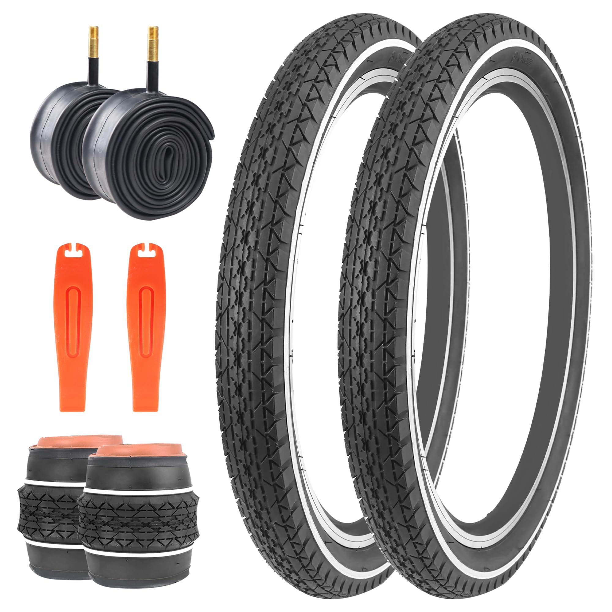 ZUKKA Fietsband 26 x 2,125 Inch Witzijdebanden 2-pack Fietsvervangende Banden voor Strand Cruiser Fiets