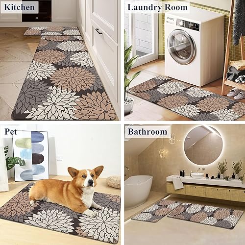 Miniatura 125 de HEBE Kitchen Mat 20"x71" Anti Fatigue Floor Mat Runner Non Slip Kitchen Mats for Floor Waterproof Kitchen Rugs and Mats Ergonomic Cushioned Comfort