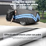 Full Car Cover Custom Fit for Honda Accord/Civic Sedan, Tesla model 3 Accessories Heavy Duty Full Exterior Covers All Weather Snow Sun Uv Protection Reflective Safety Strips(186"-193")