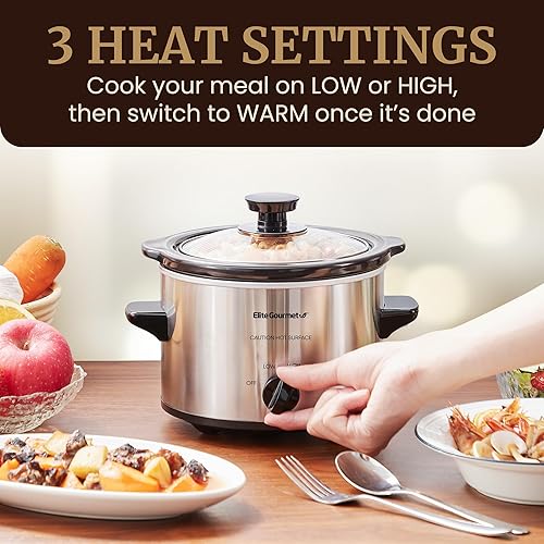Miniatura 2 de MaxiMatic Elite Gourmet olla de cocción lenta de 1.5 qt, Plateado