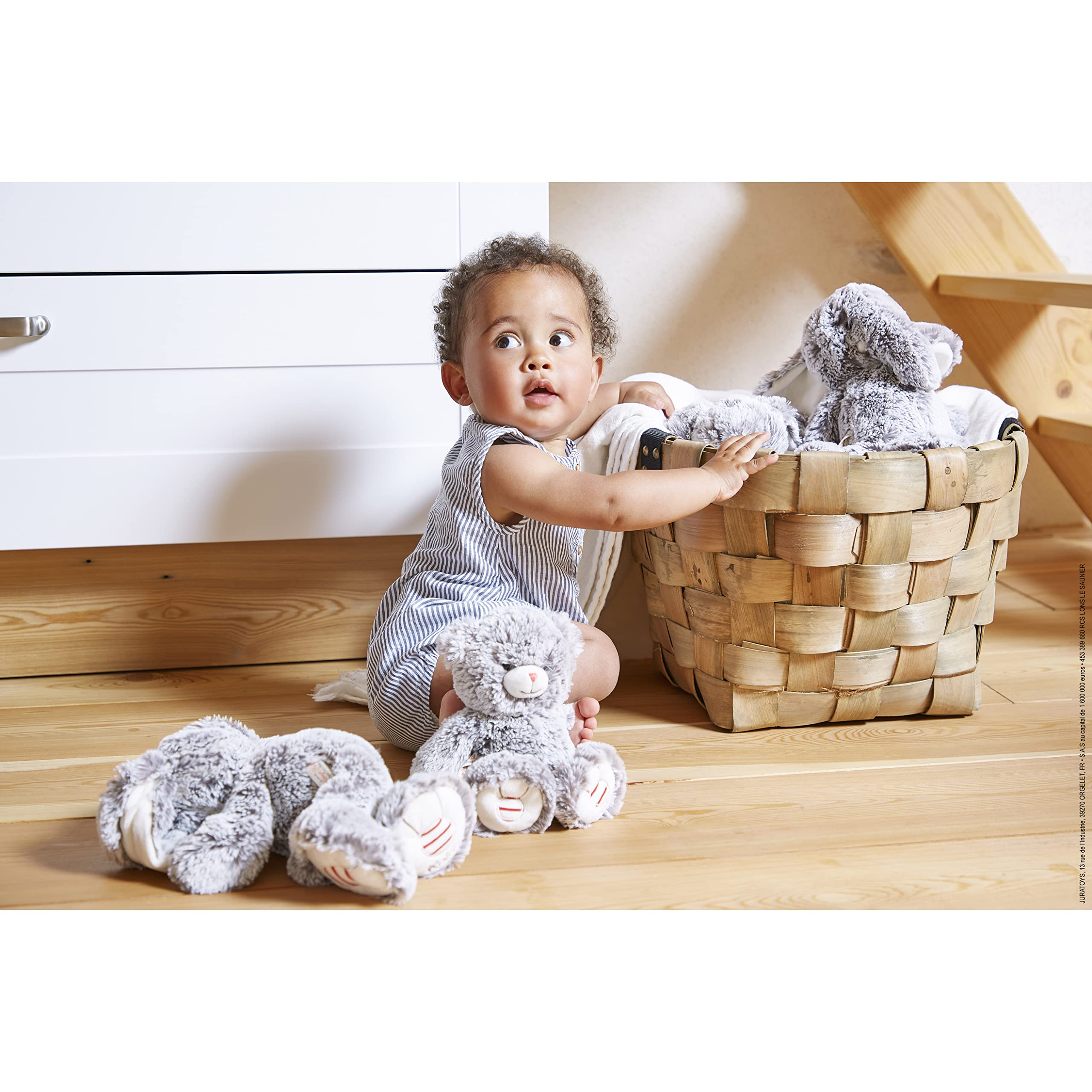 Kaloo - Rouge Kaloo, Szary Miś Mae Teddy Prestige Musical 31 cm, Miś Miękki Futro, Duoo Baby, Relaksująca Melodia La Lu, Zranione Nogi, Od urodzenia, K223004