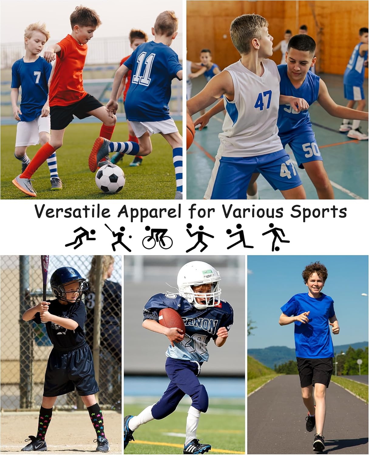 Boys Compression Shirt Long Sleeve, 3 Pack Kids Baseball Athletic Undershirt, Youth Quick Dry Base Layer for Football - Image 7