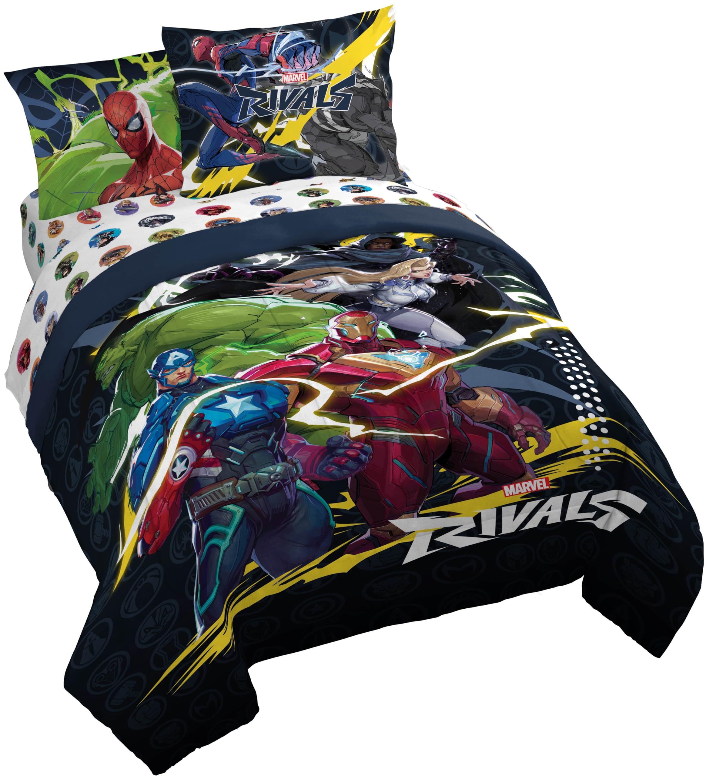 Marvel Rivals Queen Comforter Set 7 Piece Soft Bedding for Boys, Multi