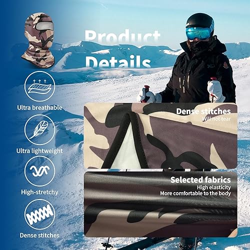 Miniatura 114 de YESLIFE Máscara de esquí, máscara facial para hombres y mujeres, esquí, snowboard, motocicleta, protección UV y protección contra el viento 6 Negro