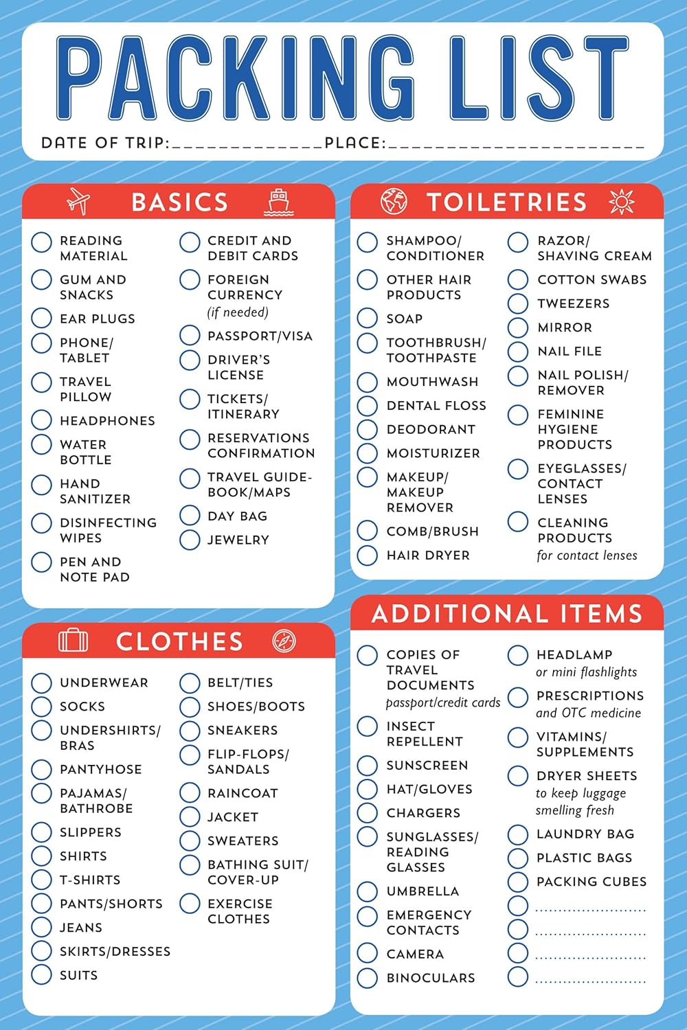 Essential Packing List: Notepad with 60 Sheets for Organization Essential Packing List: Notepad with 60 Sheets for Organization
