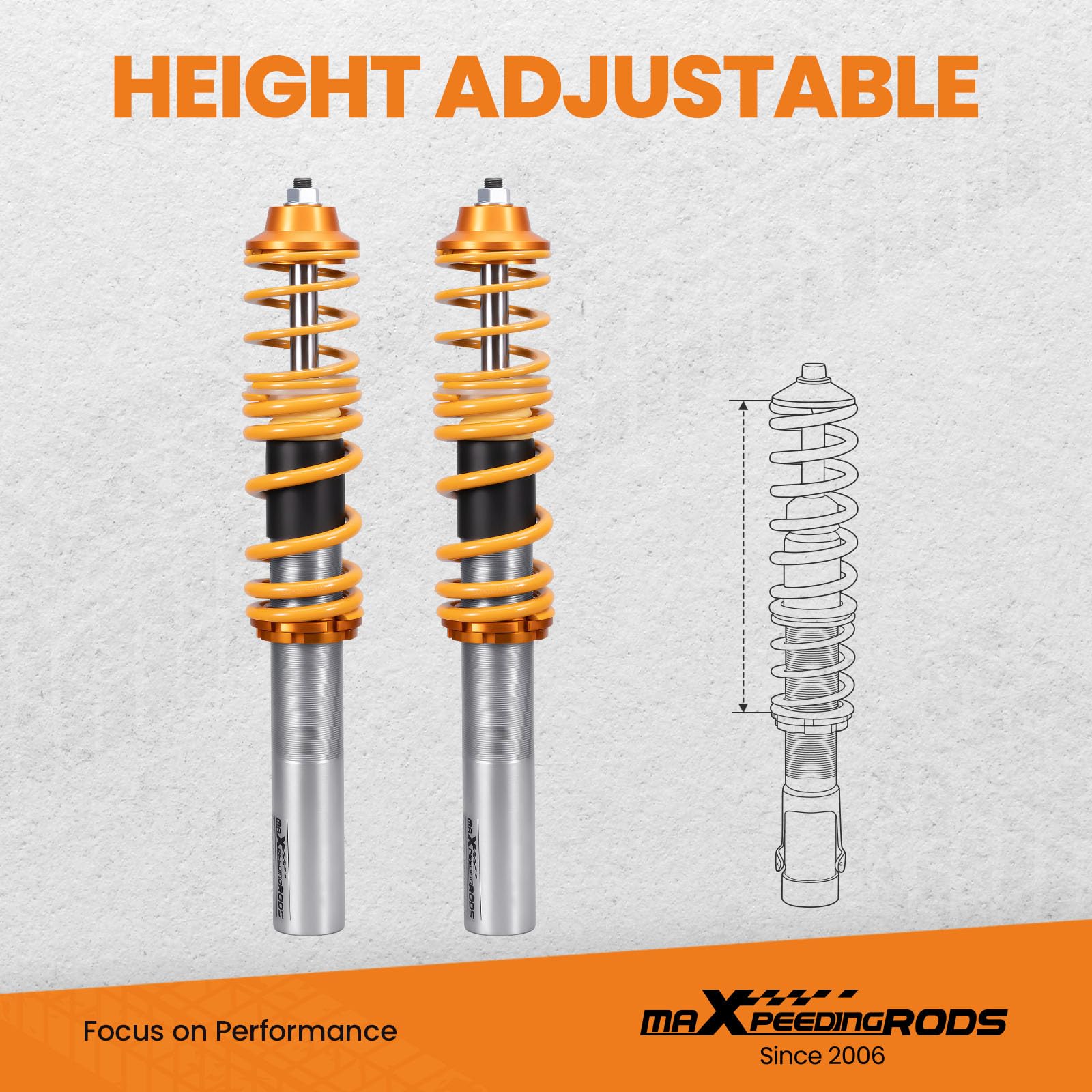 maXpeedingrods Sospensioni filettate regolabili in altezza per Renault Clio II 1998-2005 Shock sospensione ammortizzatore