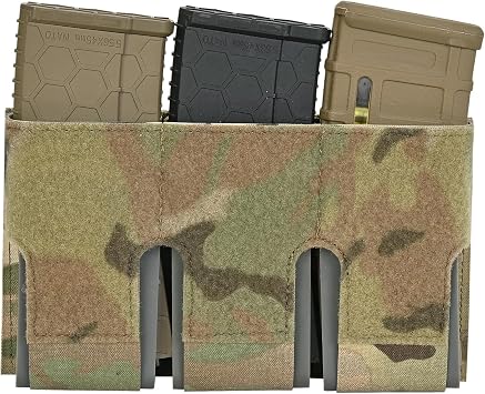 SABADO Triple Kangroo Magazine Pouch 5.56, 556 Mag Pouch Insert with Hook and Loop,M4 Magazine Holder Front Flap Insert,Open Top Mag Holder 5.56