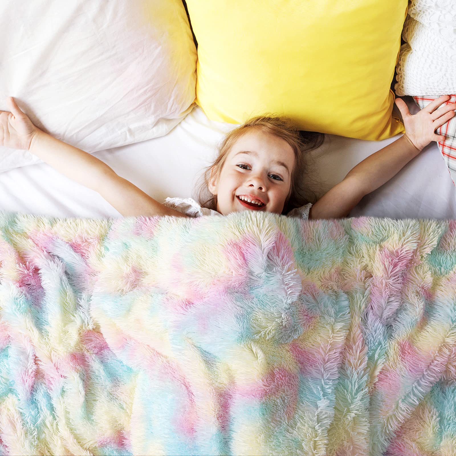 Amazon｜Keeko レインボーブランケット 女の子用 ソフトで心地よい