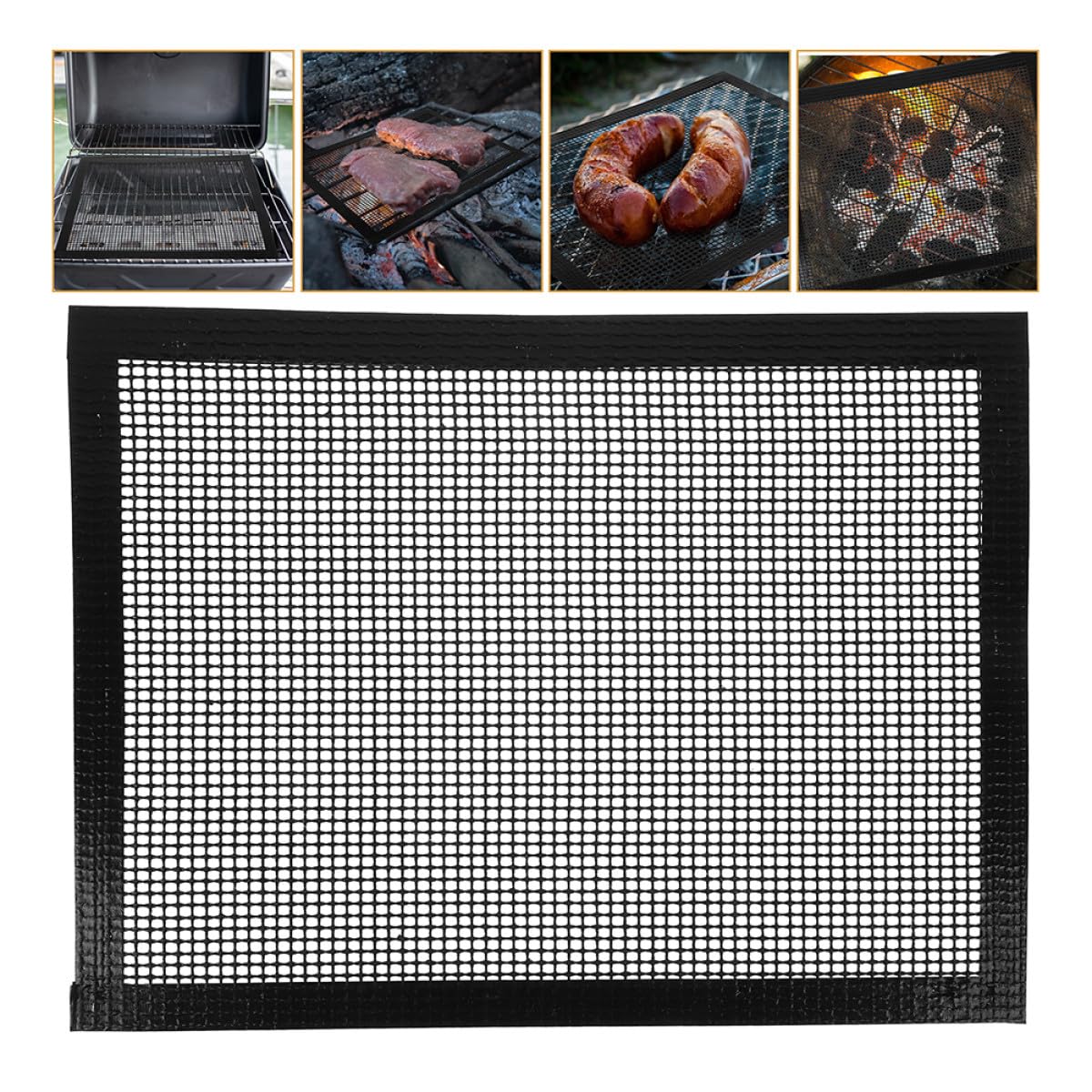 3 Stück Grillmatten aus PTFE Beschichtetem Fiberglasnetz mit Antihaft Oberfläche und Gleichmäßiger Wärmeverteilung für Gasgrill und Elektrogrill bei Grillfesten Wiederverwendbar