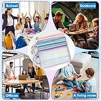 Vista 5 de Paquete de 15 bolsas de malla con cremallera, almacenamiento de bloques de construcción de rompecabezas de doble capa, bolsas de bloques de nailon