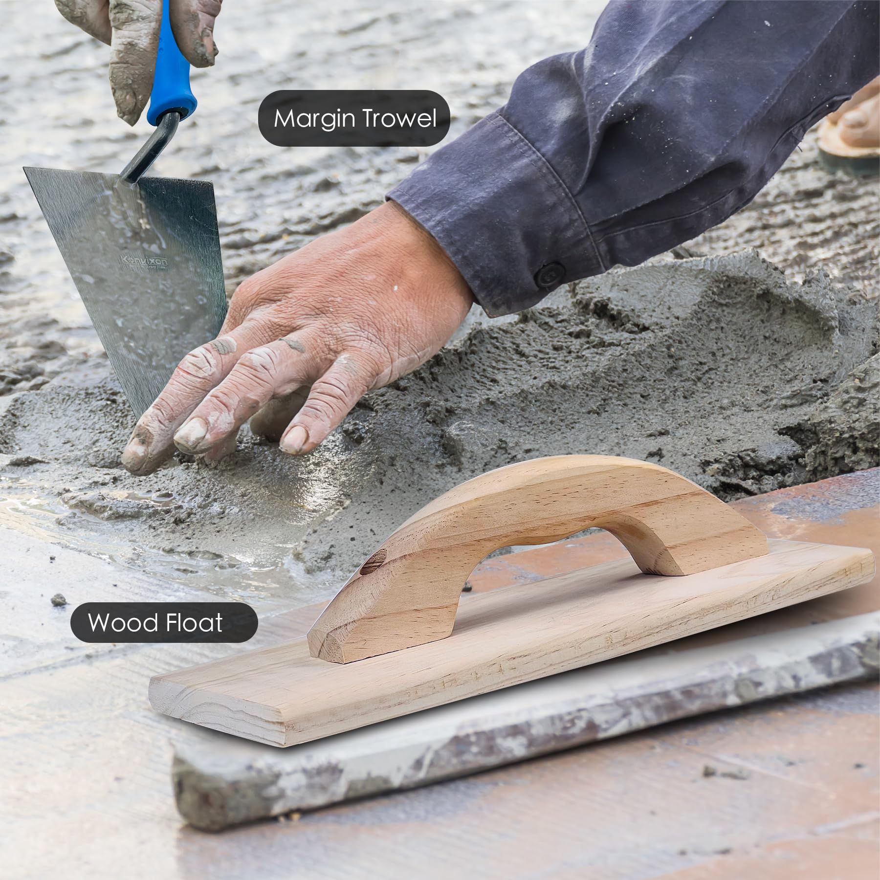 Concrete Trowel Set - 10 Piece Masonry Tool Kit -5