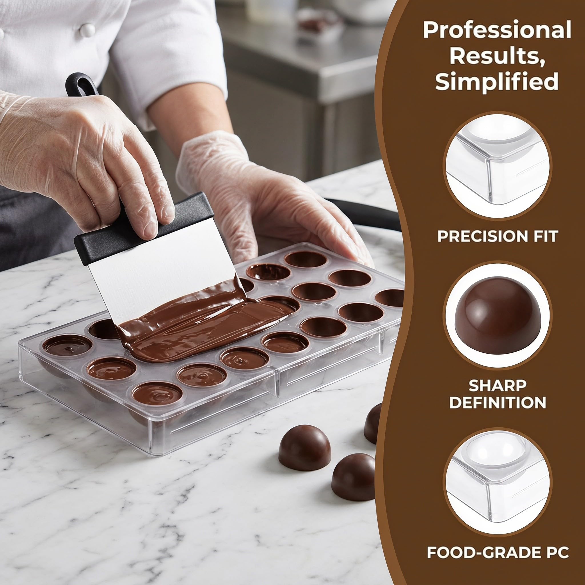 Zerodeko 1 juego de moldes de acrílico transparente para chocolate con rasp
