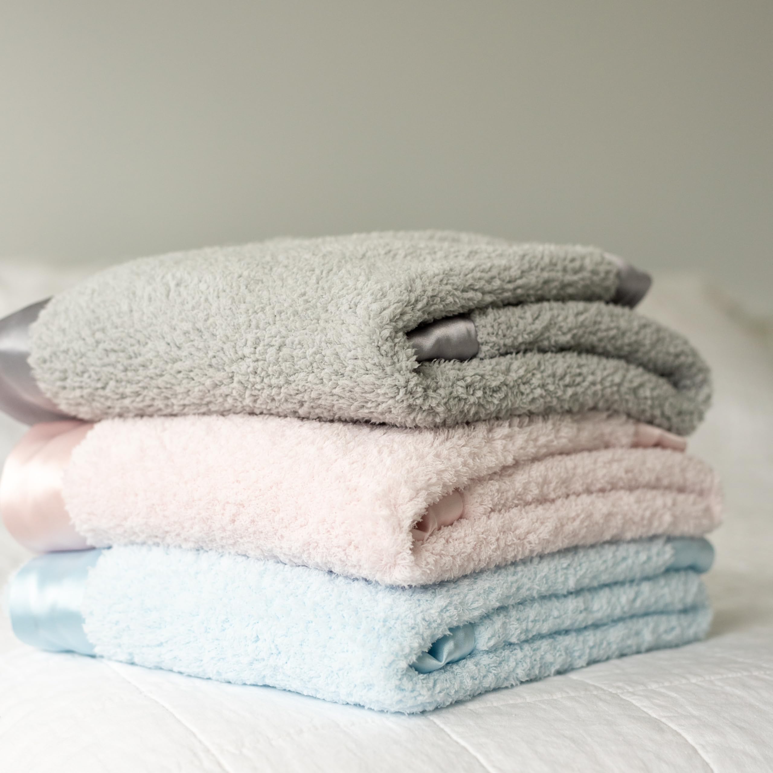 Townhouse Blanket Co, Baby Blanket, Fine Chenille Soft Blanket with Satin Trim in Satin Gift Bag, Pram Blanket - Image 4