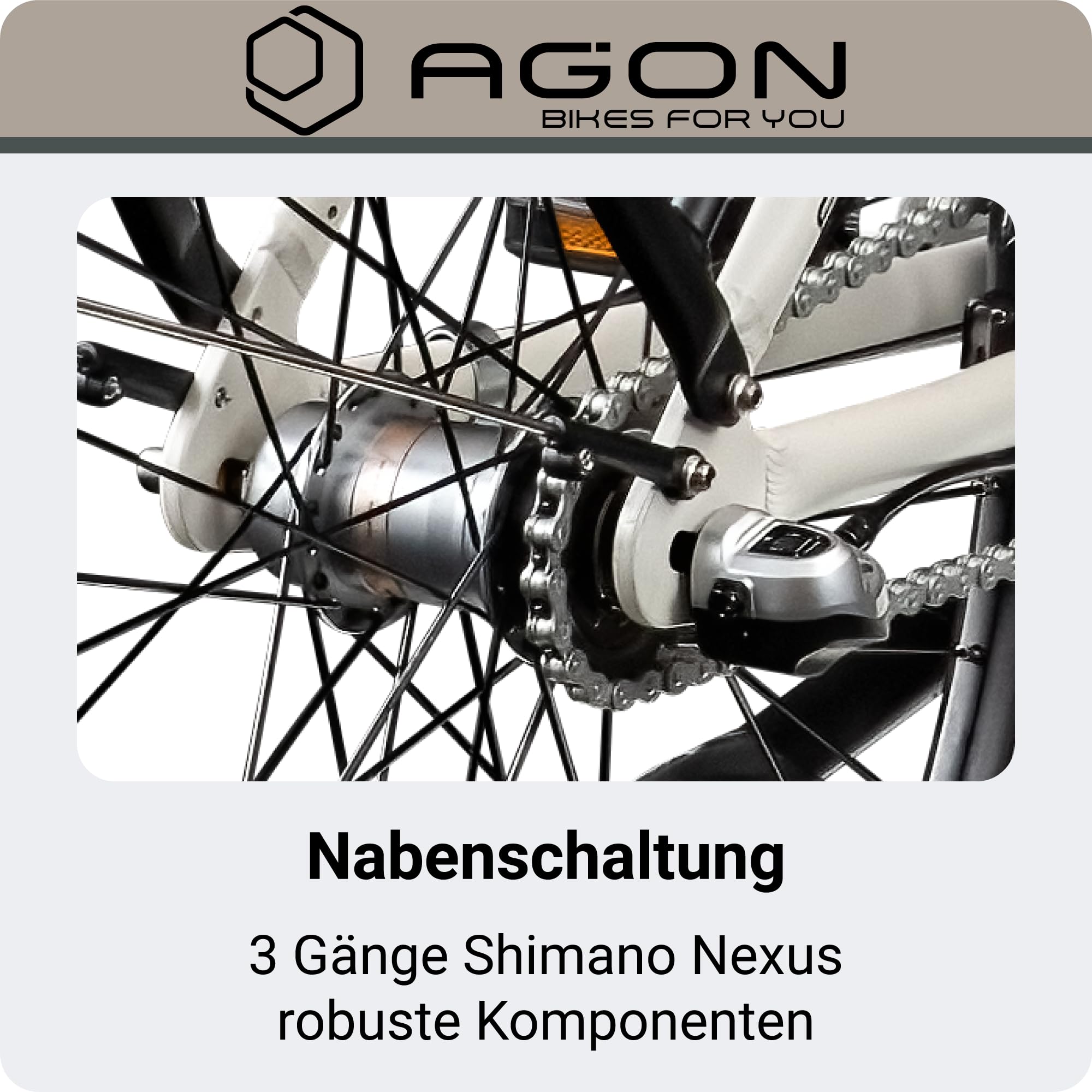 AGON Axis 26 Zoll E-Bike Citybike Pedelec Damen Nabenmotor bis 115 km