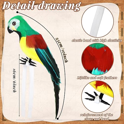 Miniatura 2 de Yinder 4 piezas de accesorios de loro pirata en el hombro, accesorios de disfraz de pirata para fiesta, loro pirata falso, accesorio de hombro para