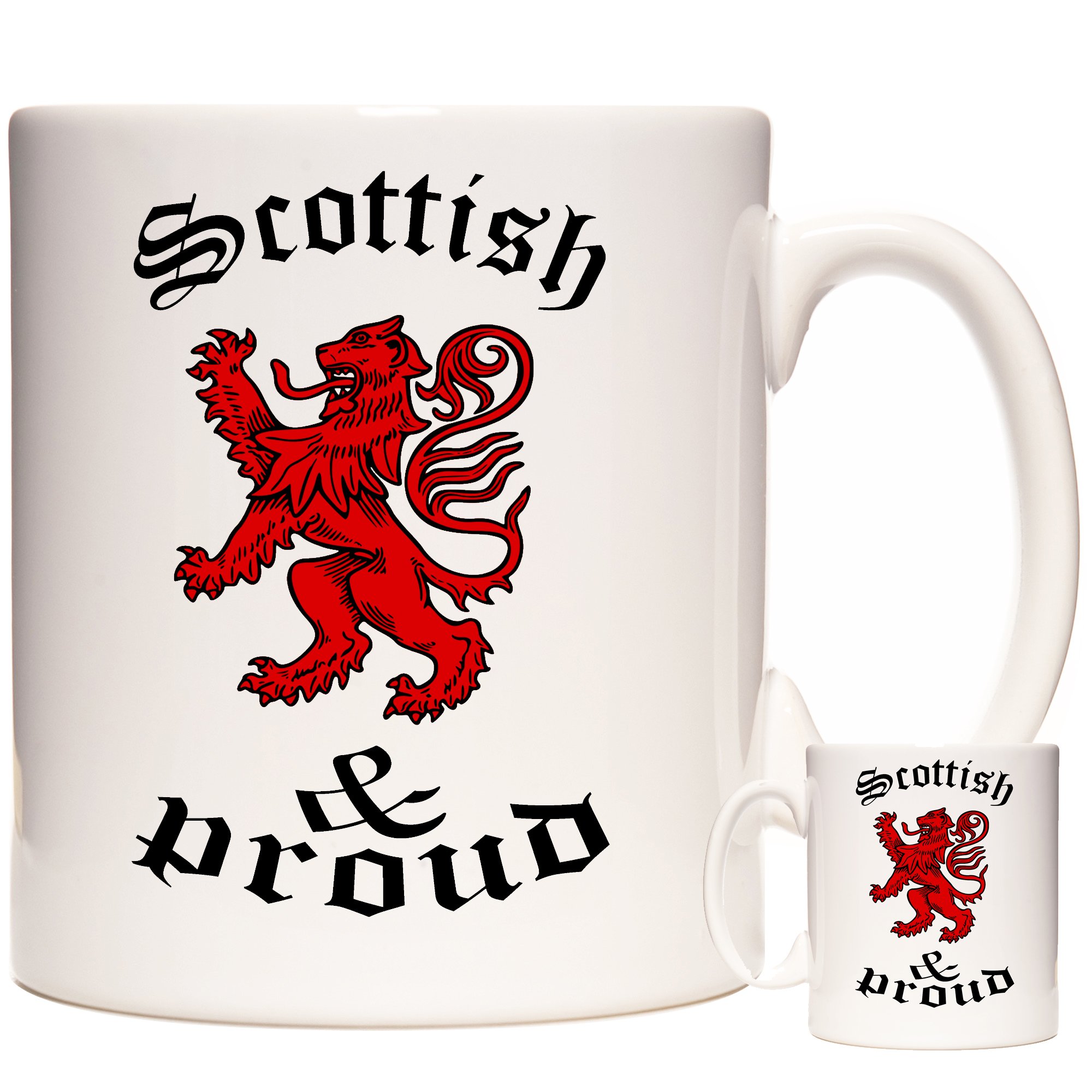 Kazmugz Multicolored Scottish And Proud, Scotland Rampant Lion On A Coffee Mug. Scottish Gift Tea Mug