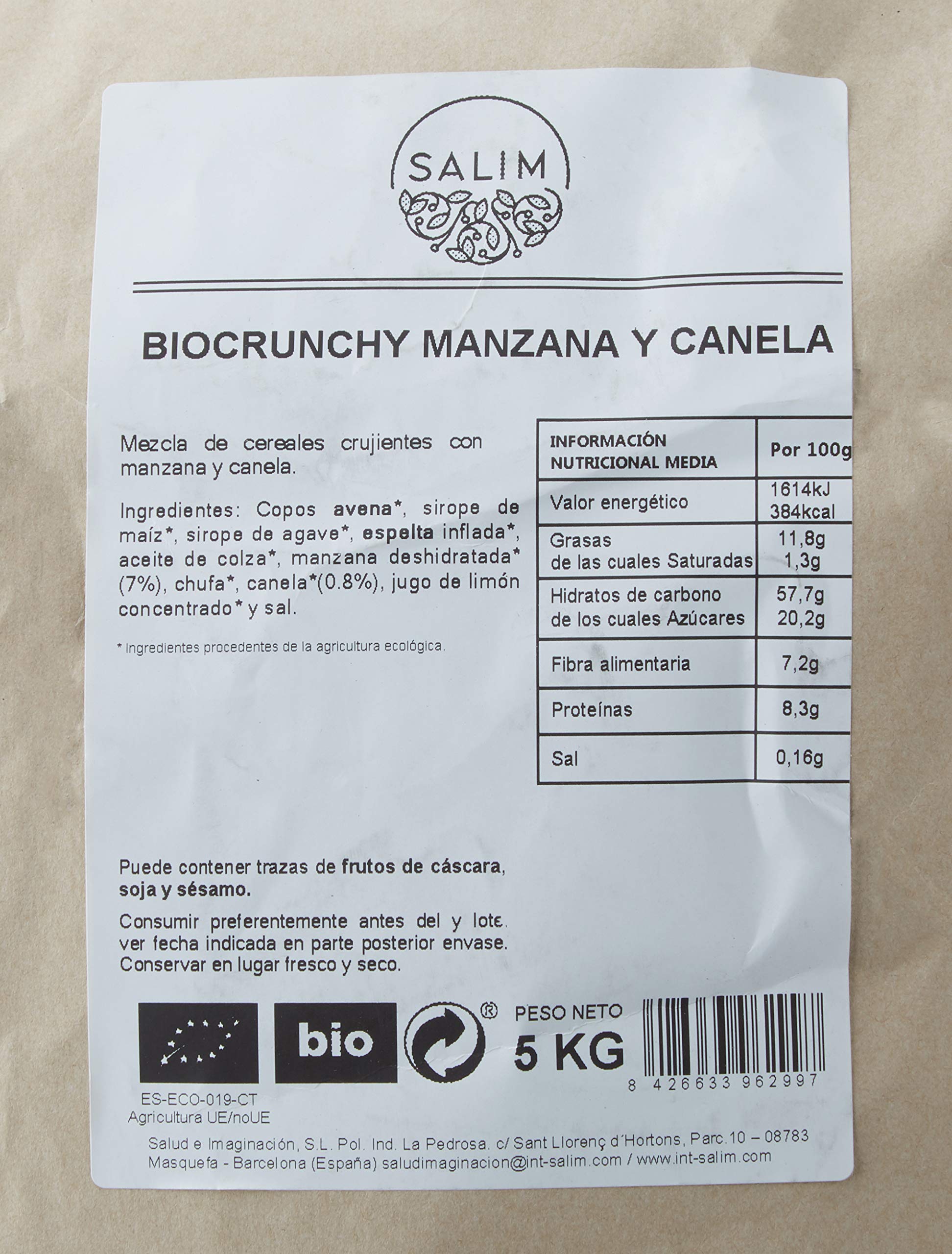 Graneles Granel Eco Biocrunchy Manzana Y Canela 5 Kggranele 5000 g