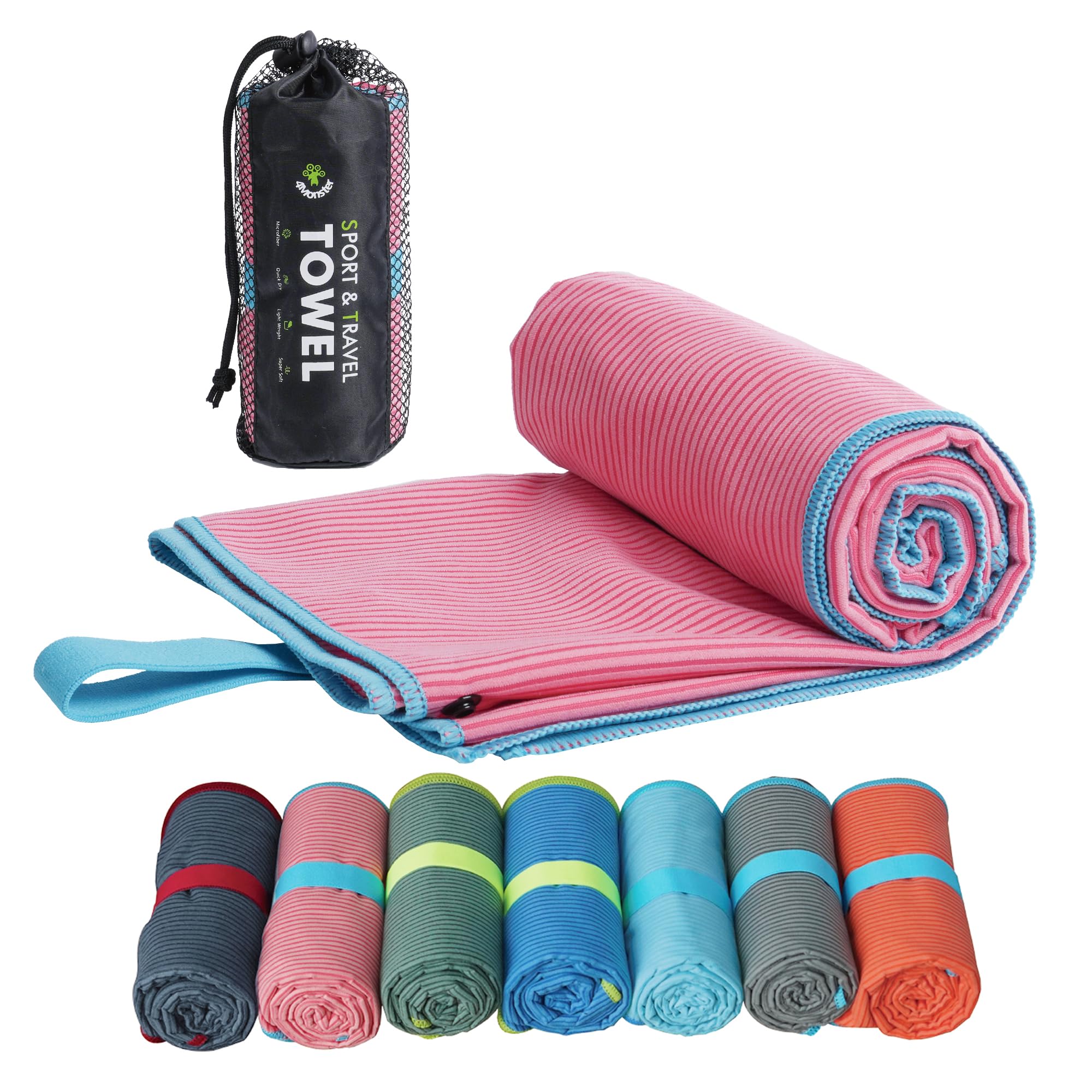 4Monster Microfiber Travel Towel swim towel Quick Dry, Lightweight Gym Towel Ultra Soft