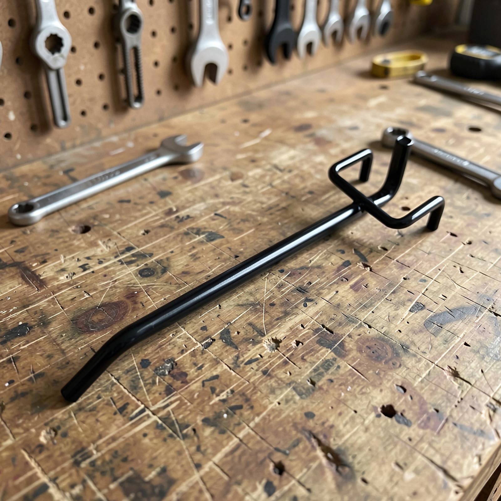 Gatuida 50 Stück Lochwandhaken, 15 cm, schwarzes Metall, universelle
