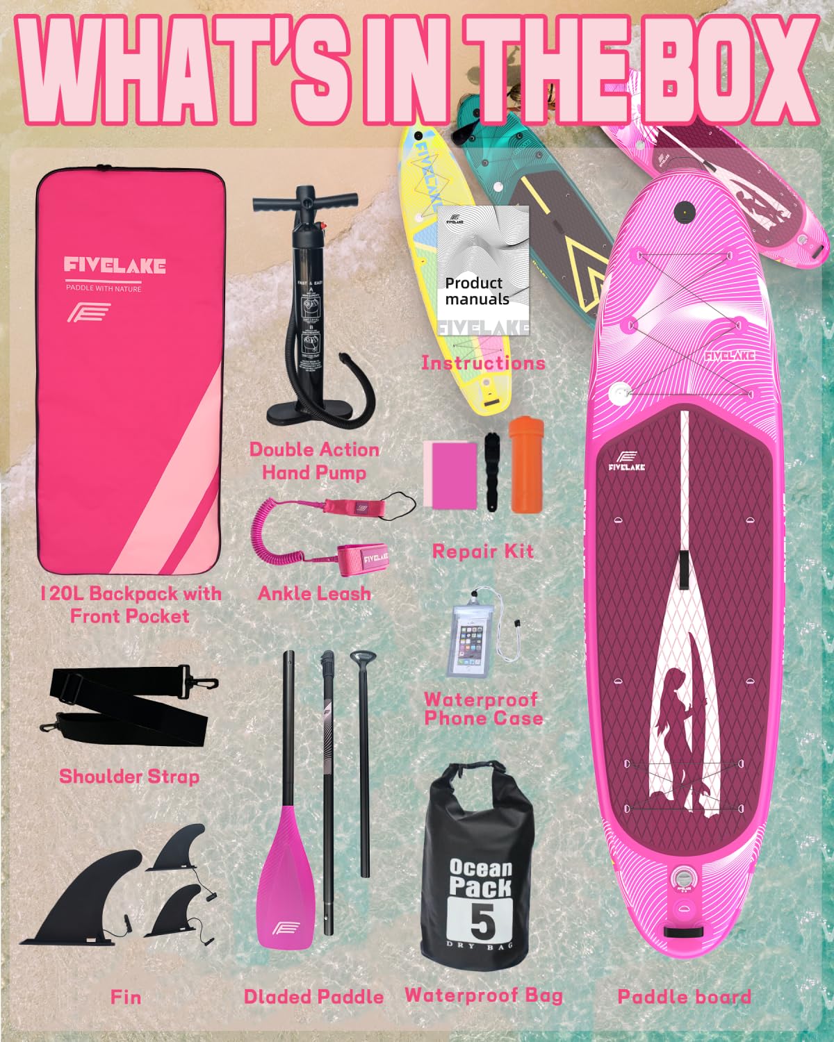 Amazon | 空気注入式スタンドアップパドルボード 幅11フィート x 35