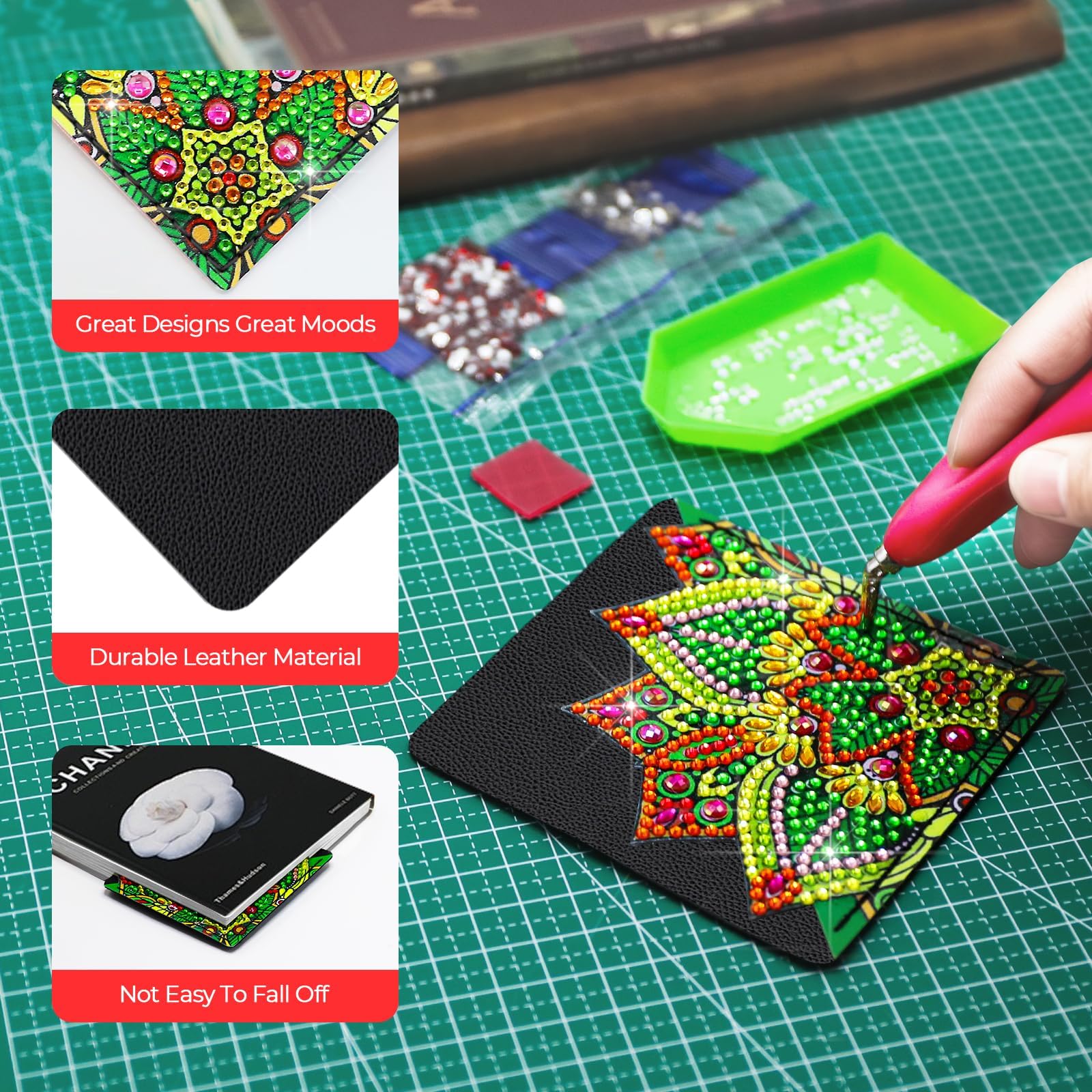 Kit Marque-Pages Diamond Painting - 8 Modèles à Paillettes DIY - Cadeau Créatif Pour Femme Et Enfant