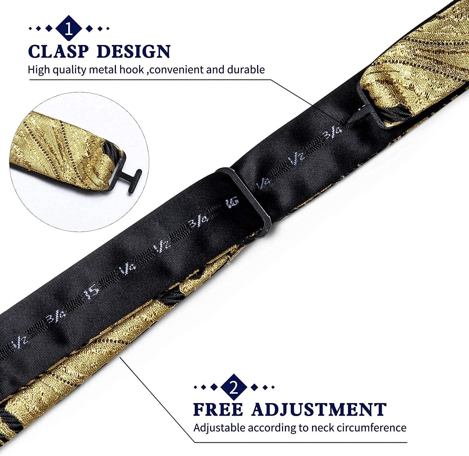 DiBanGu Mens Silk Self Bow Ties,Woven Solid Striped Paisley Bowtie and Pocket Square Cufflinks Set for Men Tuxedo Wedding - Image 5