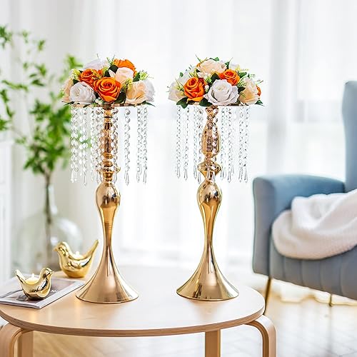 Miniatura 5 de Centros de mesa de flores para mesas de boda decoraciones de mesa de boda, bolas de flores naranjas, centros de mesa para compromiso, cerebración,