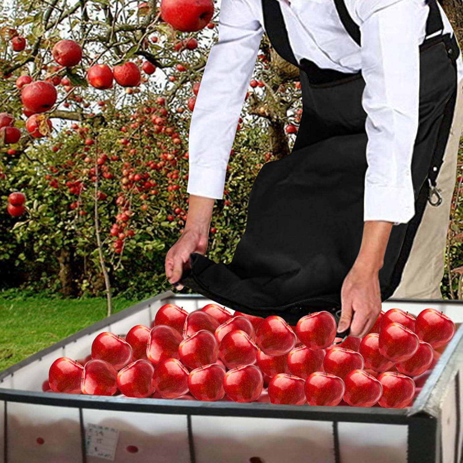 Harvesting Bag | Waterproof Tool Bag,Adjustable Gardening Apron with Pockets,for Foraging Orchard Farm Nut Gathering Garden Picnic Outdoor Collecting