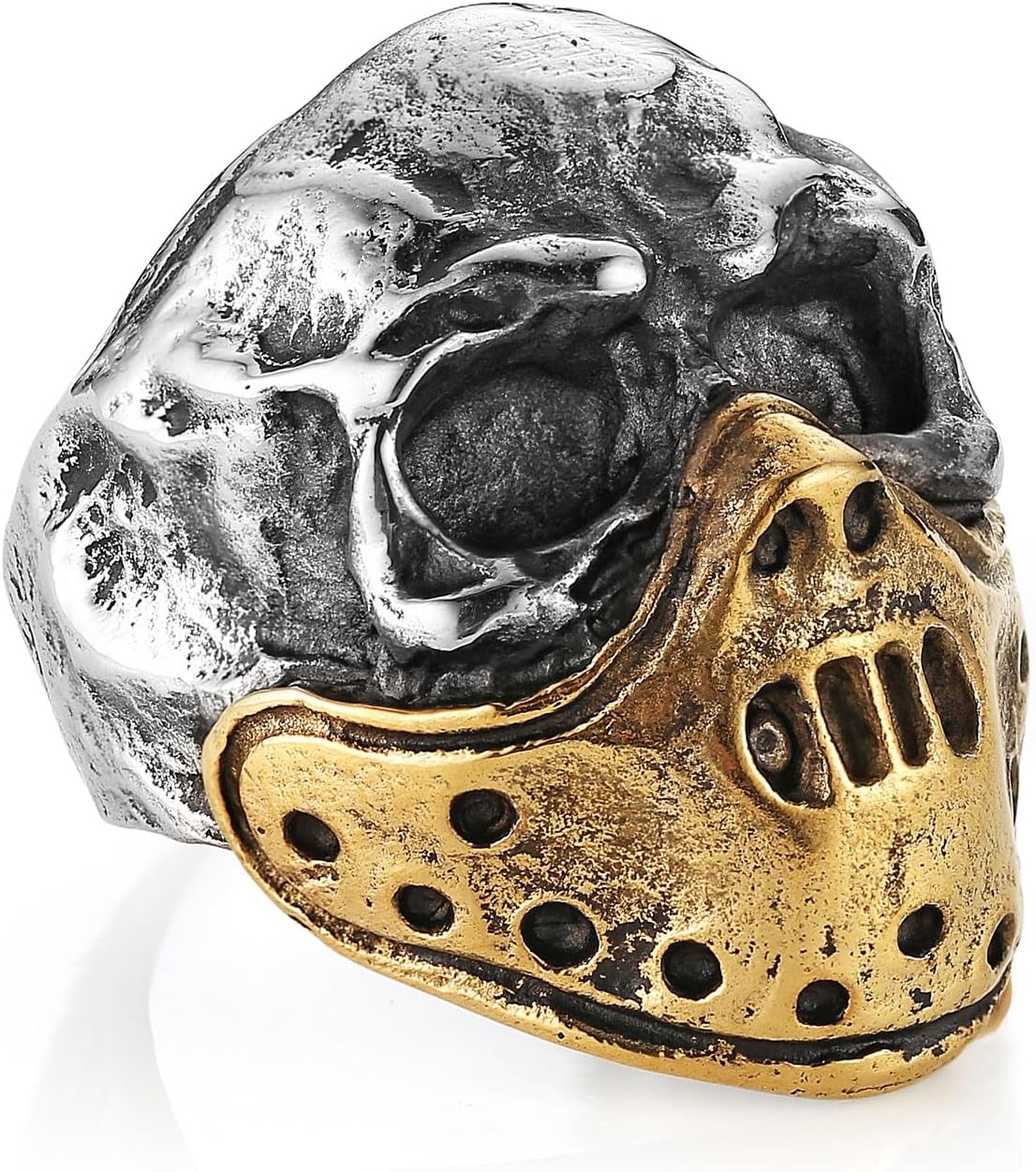 Skull Ring for Men Chunky Stainless Steel Gothic Ring Jason Mask Ring Halloween Jewelry Gift