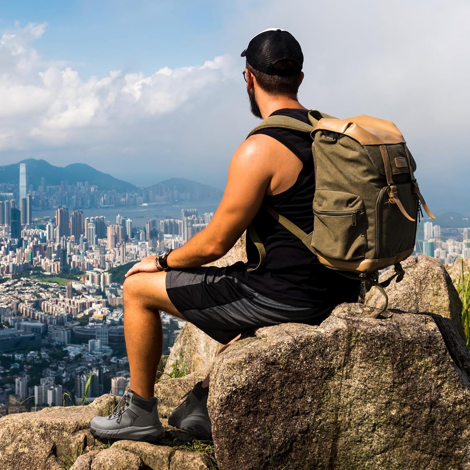 NORTIV 8 Men's Waterproof Hiking Boots Lightweight Outdoor Mid Trekking Leather Shoes DriftShield - Image 2