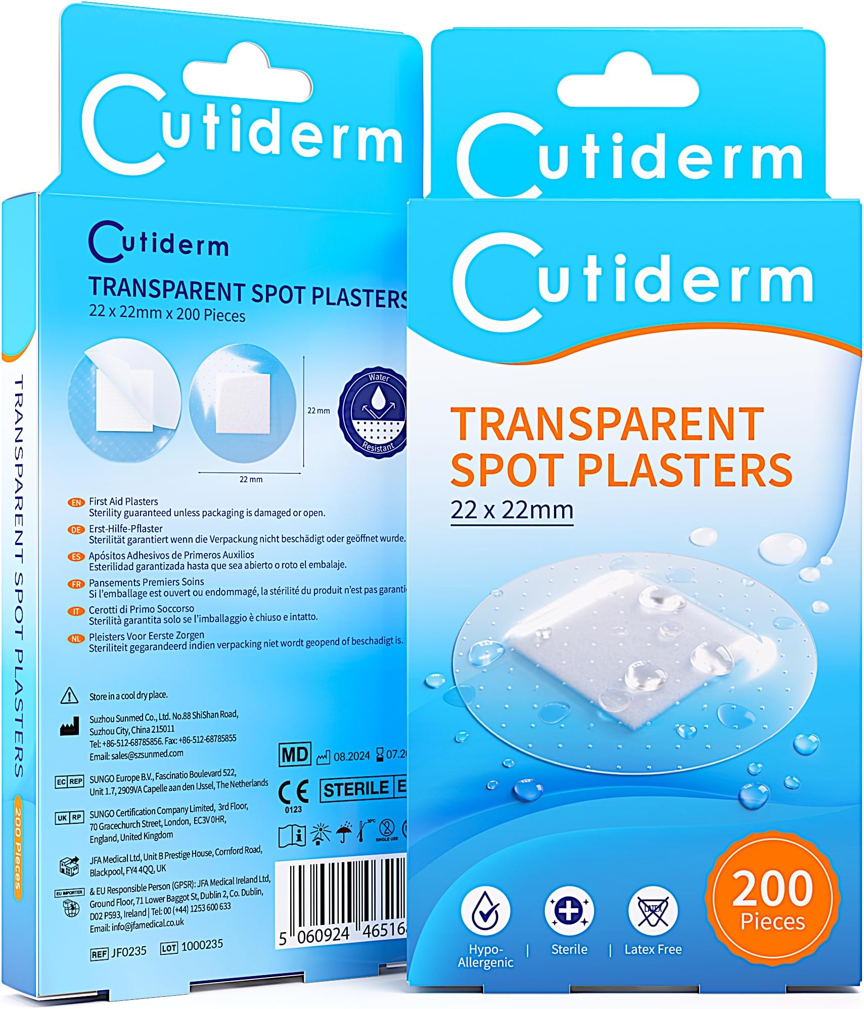 Transparent Small Round Spot Plasters 22 x 22mm 200 Plasters Per Box