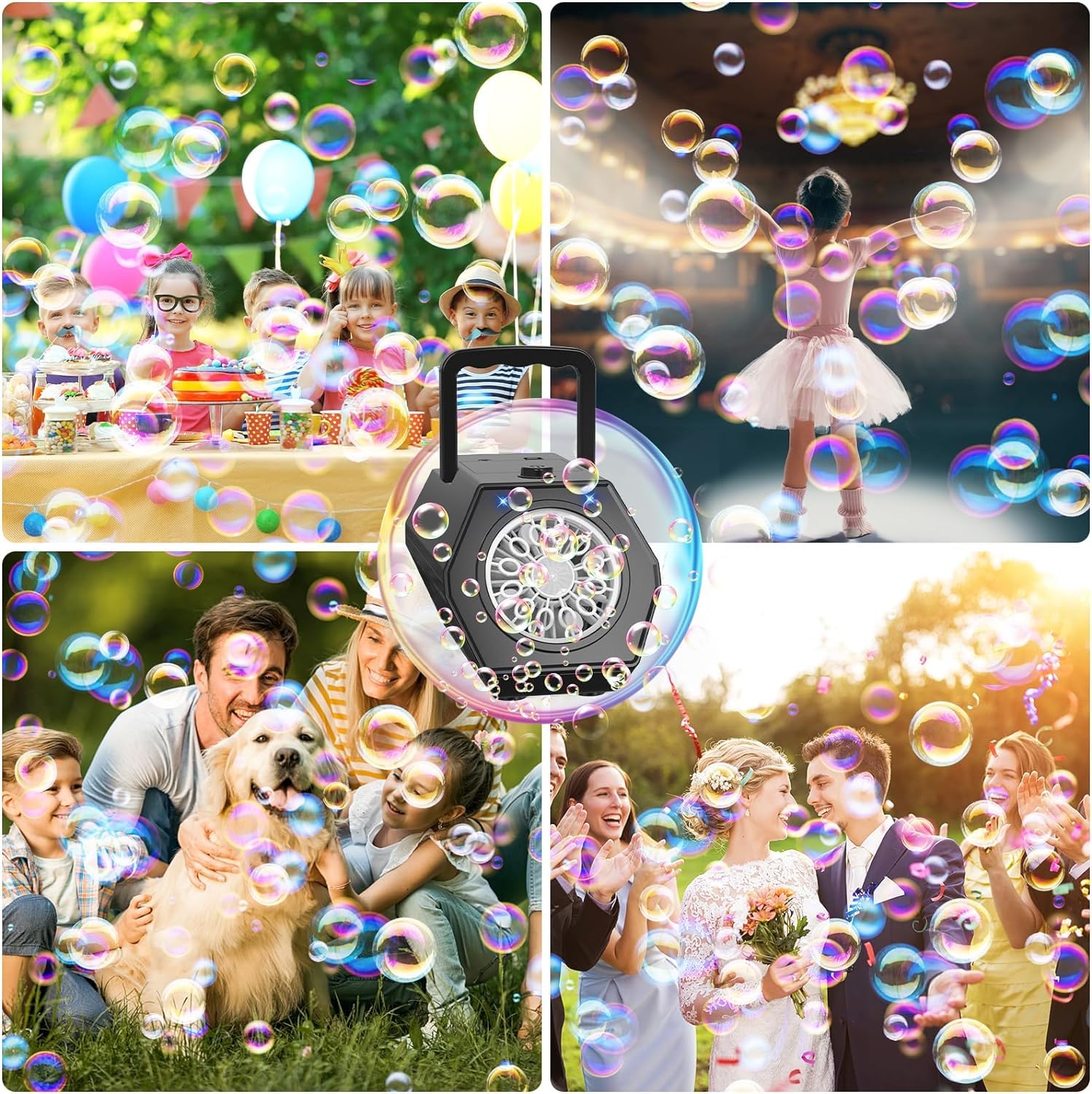 Neue Seifenblasenmaschine, Automatische Seifenblasenmaschine Kinder 10000 Blasen/Minute mit 240ML Tank, Blasenmaschine Geschenk für Kinder/Geburtstag/Party, Bubble Machine
