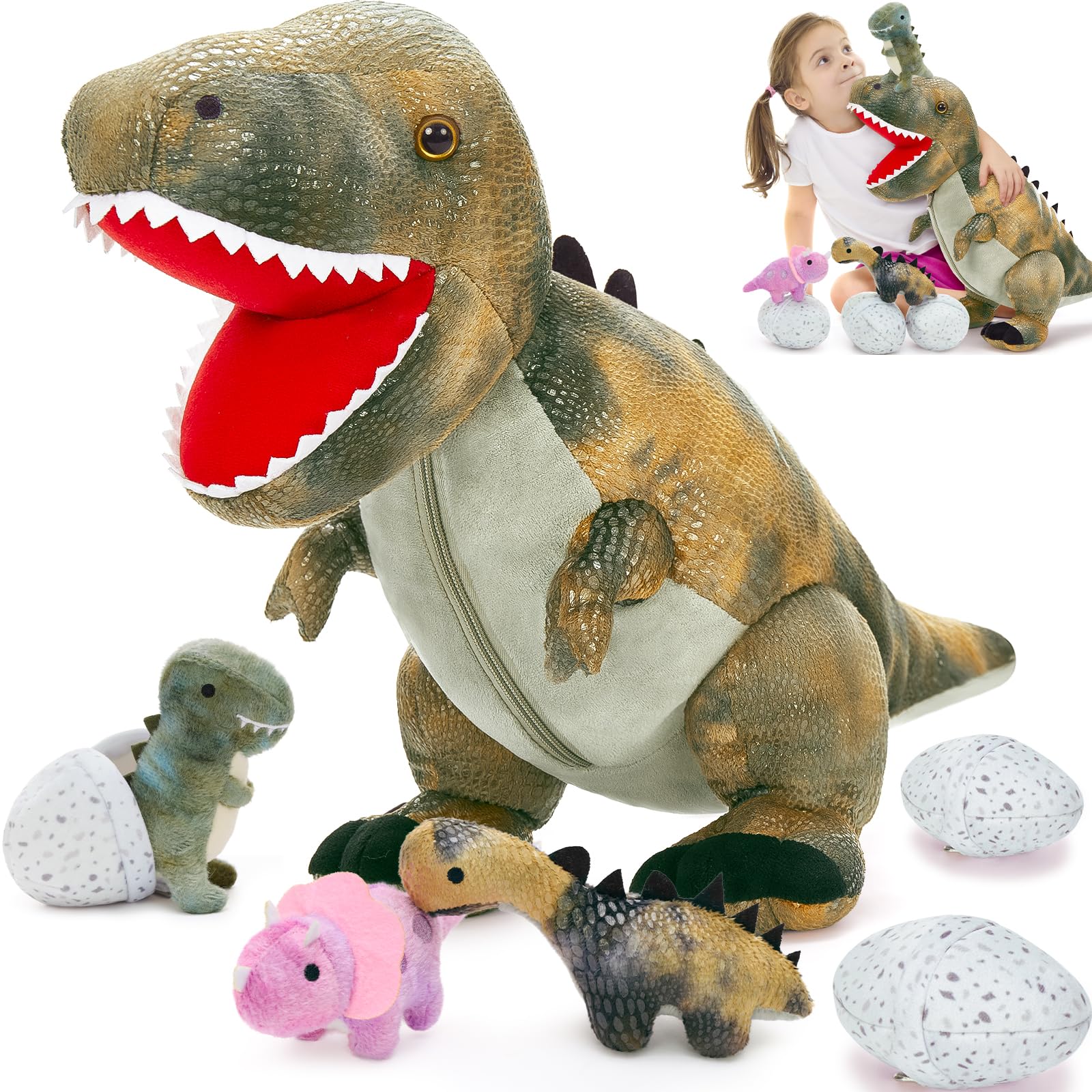 Amazon.com: MorisMos Dinosaur Stuffed Animals Set,23.6'' Big