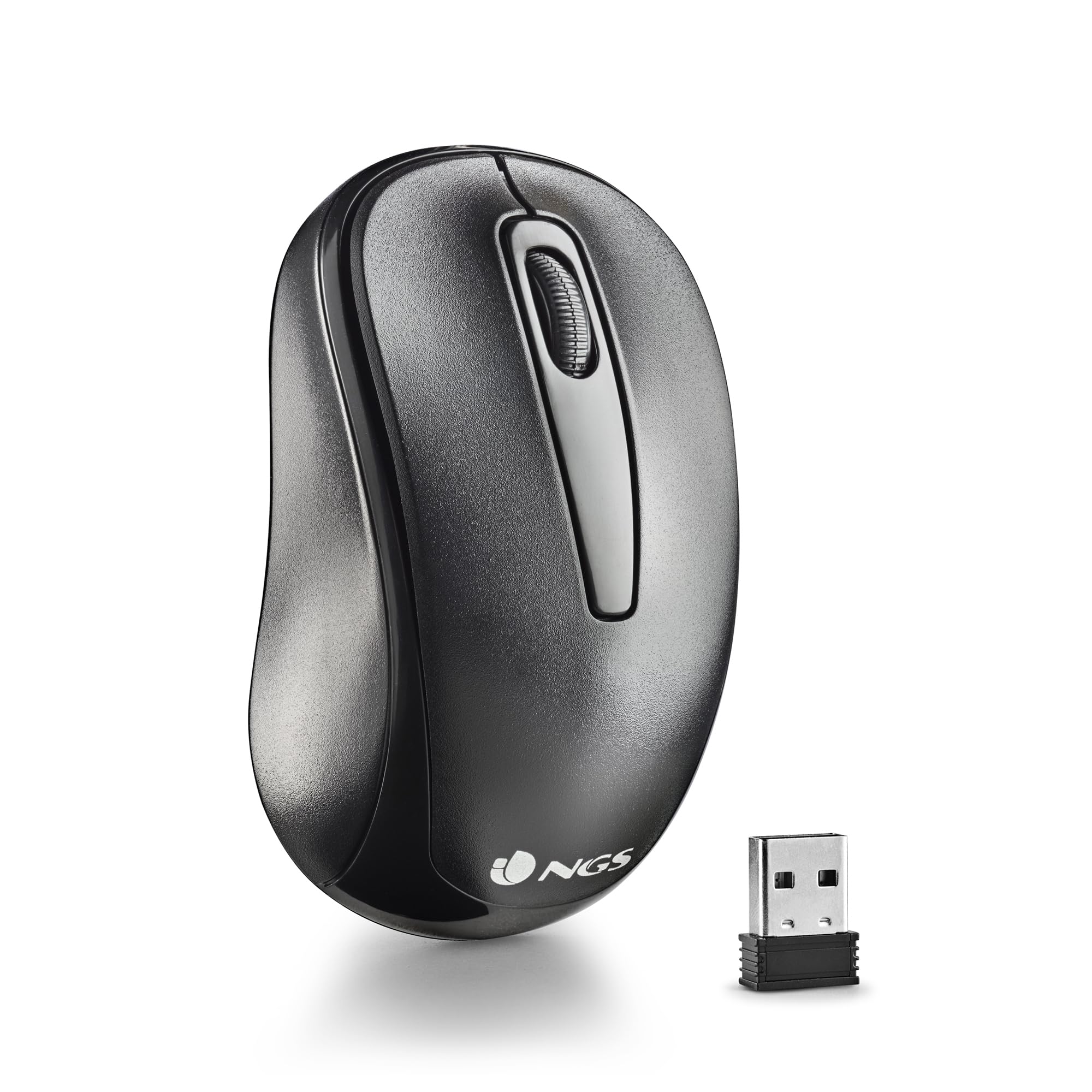 NGS Easy Gamma - 2.4GHz Wireless Optical Mouse Nano Receiver, 1200 DPI mit USB-Anschluss, 2 Tasten + Scrollrad