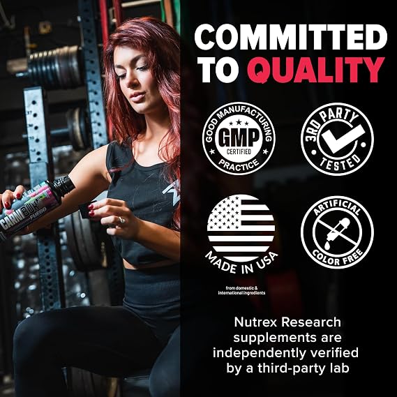 Nutrex Research Carniburn Liquid L Carnitine 3000mg Thermogenic Liquid Fat Burner for Men & Women with MitoBurn, InnoSlim, GBBGO - Stimulant Free Metabolism Booster - Strawberry Watermelon 31 SV
