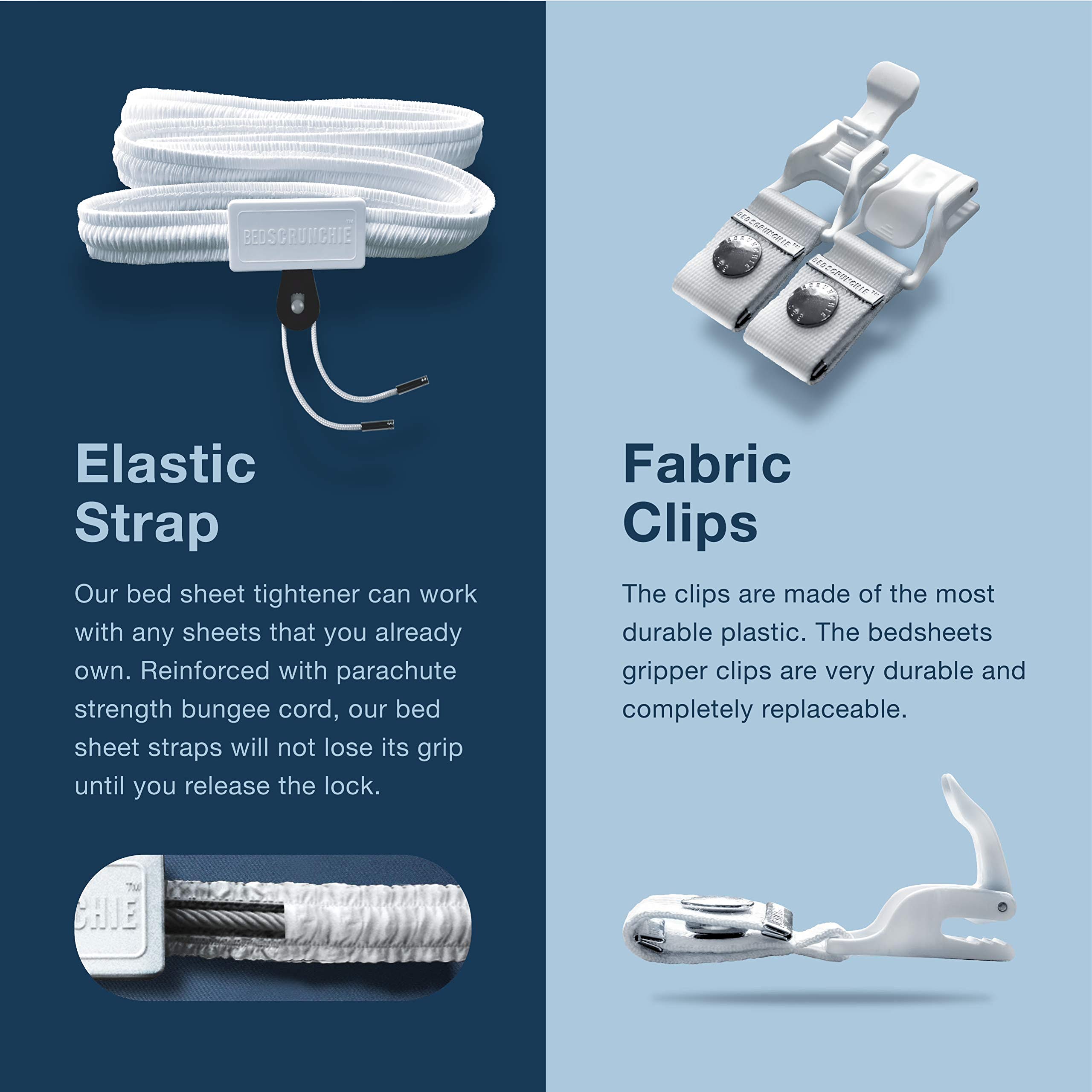 BED SCRUNCHIE Sheet Holder Straps Heavy Duty Gripper Clips