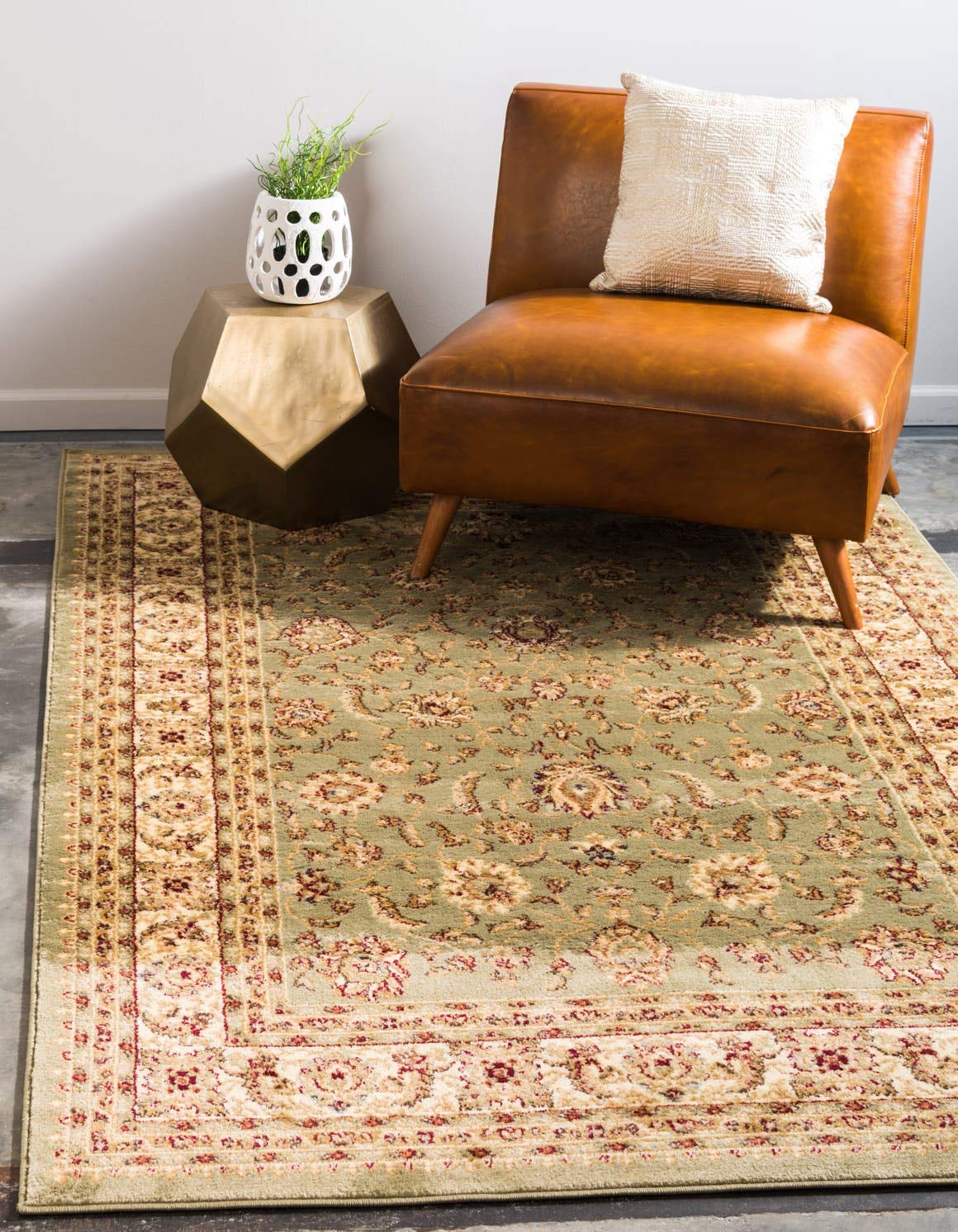 Unique Loom Voyage Collection Traditional Oriental Classic Intricate Design Area Rug (3' 3 x 5' 3 Rectangular, Green/Ivory)