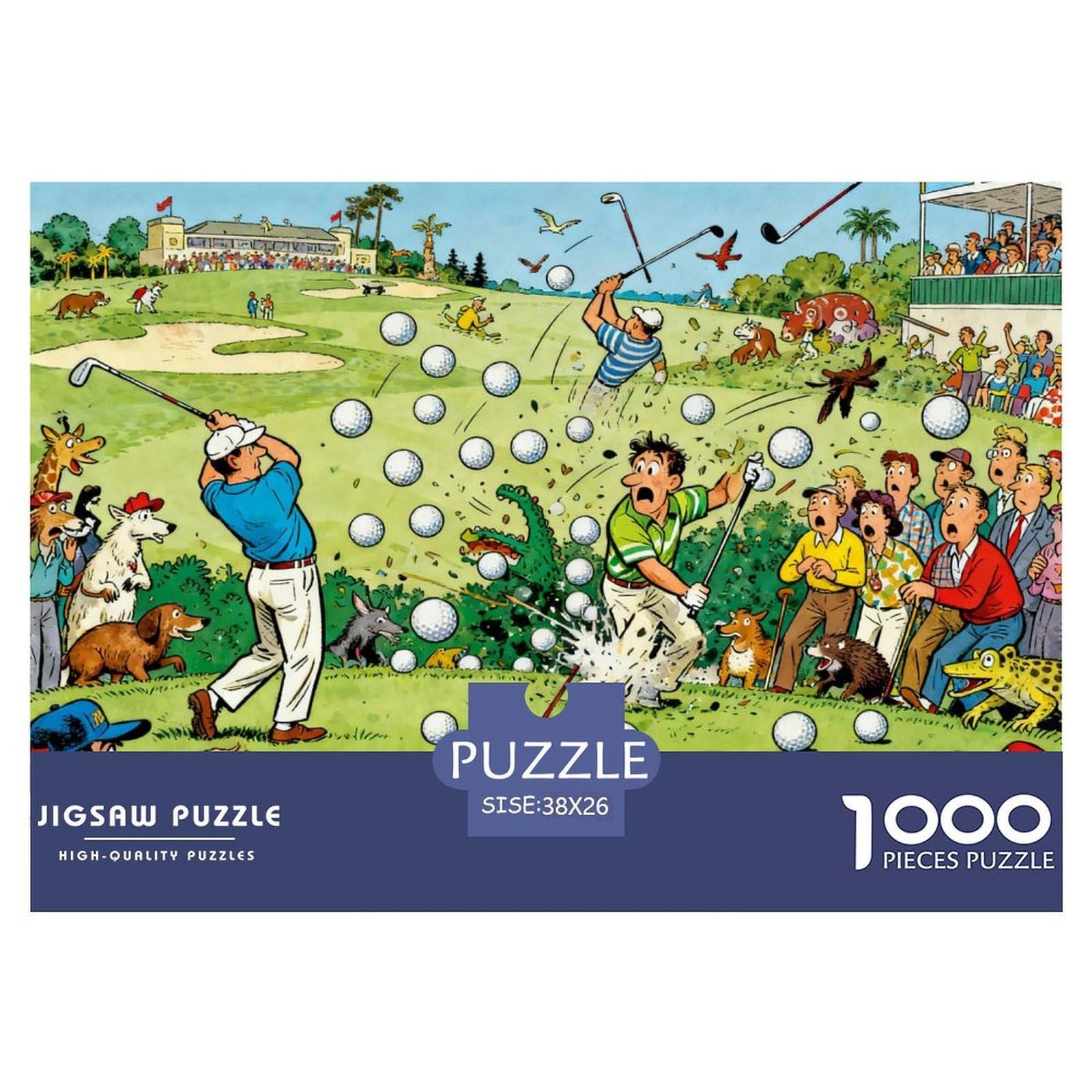 Golf Tournament Wooden Jigsaw Puzzle Waterproof 1000 Piece Puzzles for Adults Colourful Educational Games