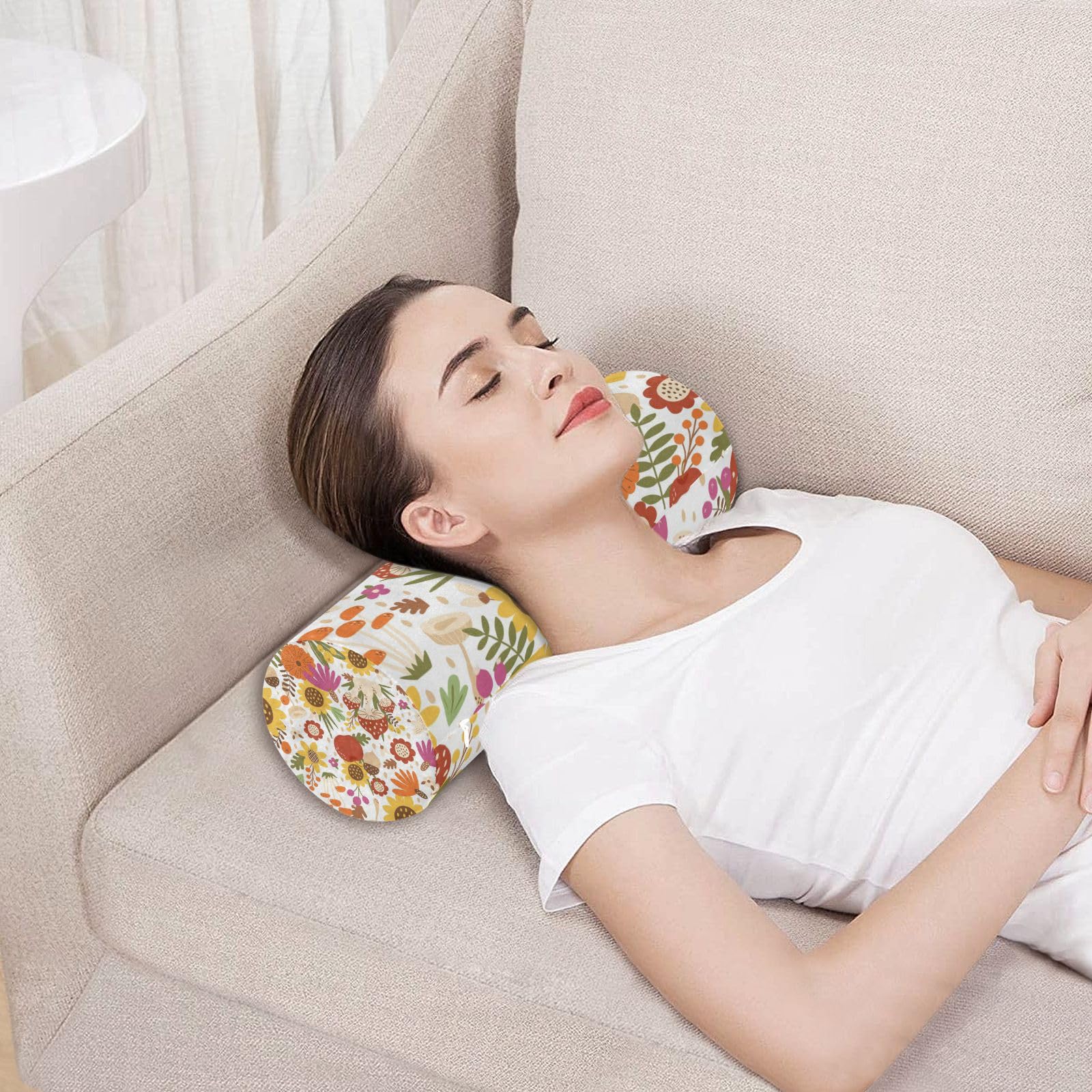 Cuscino Cilindrico Cervicale Con Microsfere - Morbido, Portatile Per Collo, Schiena, Gambe | Ideale Per Viaggi, Ufficio, Relax - Foto 3