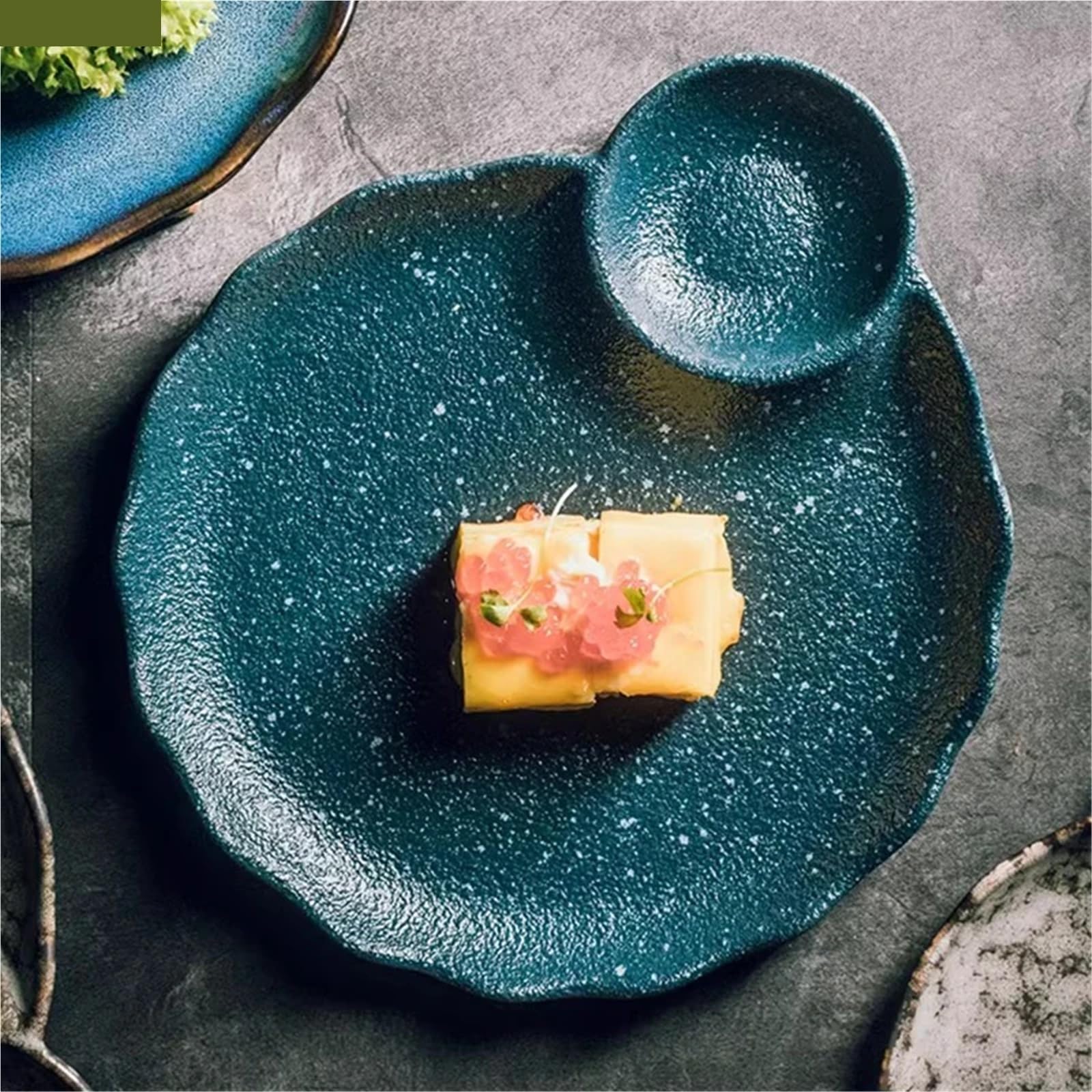Unregelmäßiger Keramikteller für Knödel, Sushi und Snacks