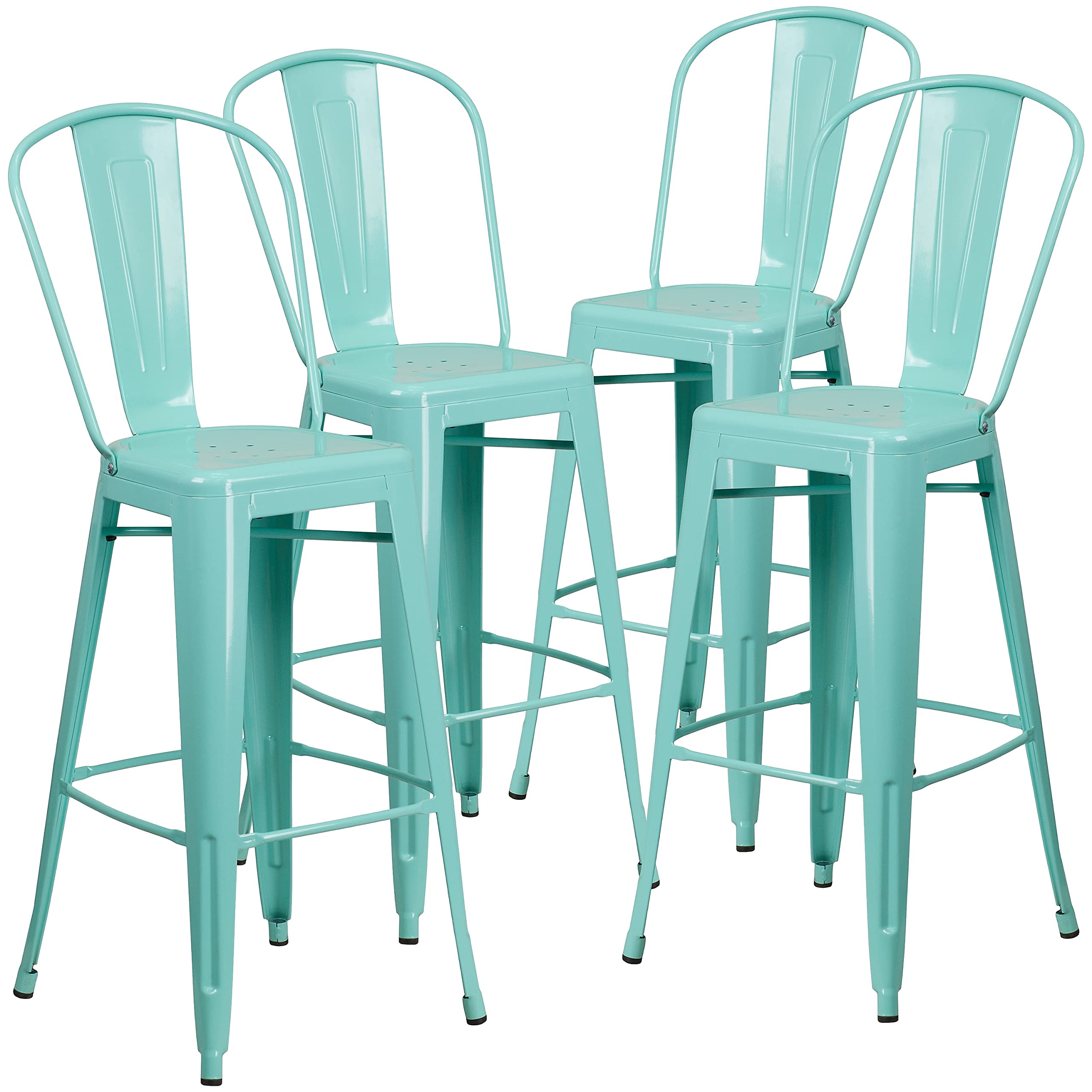 Flash Furniture Mint Green / Set of 4 / Metal Seat