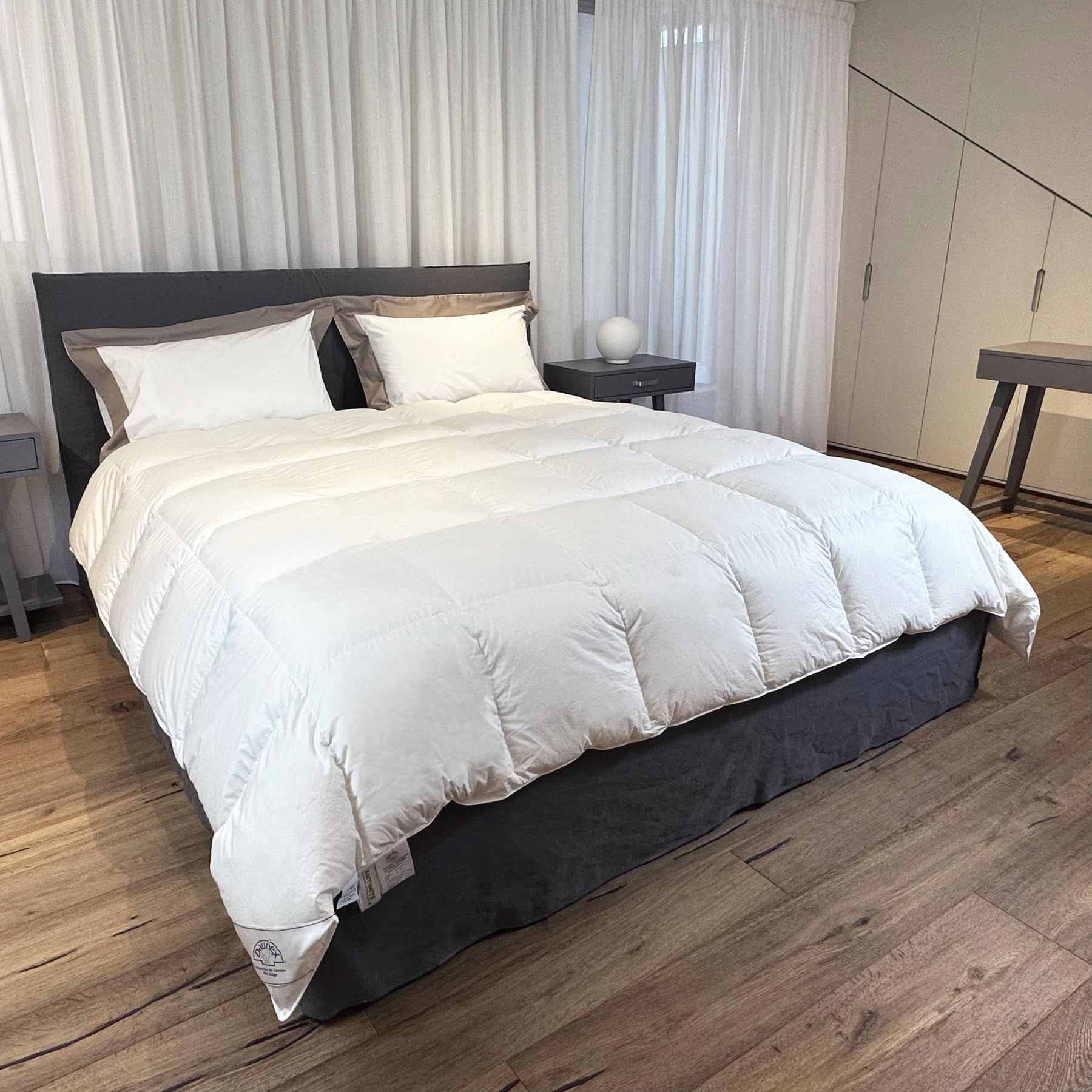 Daunex Piumone Matrimoniale, 250 x 220 cm, 100% Piumino D'Oca Siberiana, Invernale, Anallergico e Antiacaro, Lavabile in Lavatrice, Made in Italy. Modello: Courmayeur Extra Warm