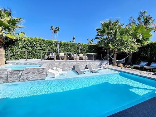 Miniatura 3 de Domi - Juego de 3 tumbonas para patio, sillas de aluminio de polipropileno para exteriores con 5 posiciones ajustables, mesa auxiliar para playa,