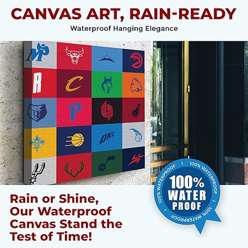 Miniatura 4 de Mavis Print - Lienzo decorativo para pared de baloncesto de 14 x 14 pulgadas, impresión HD y marco de madera, decoración de pared moderna para
