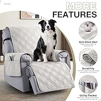 Vista 5 de TAOCOCO Funda para silla reclinable 100% impermeable, fundas antideslizantes para silla reclinable con bolsillo, funda lavable para silla