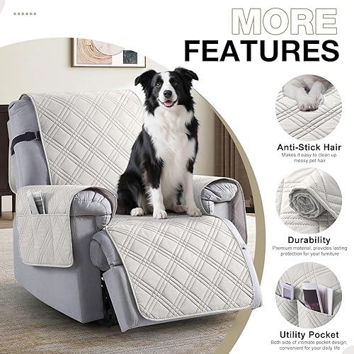 Miniatura 5 de TAOCOCO Funda para silla reclinable 100% impermeable, fundas antideslizantes para silla reclinable con bolsillo, funda lavable para silla