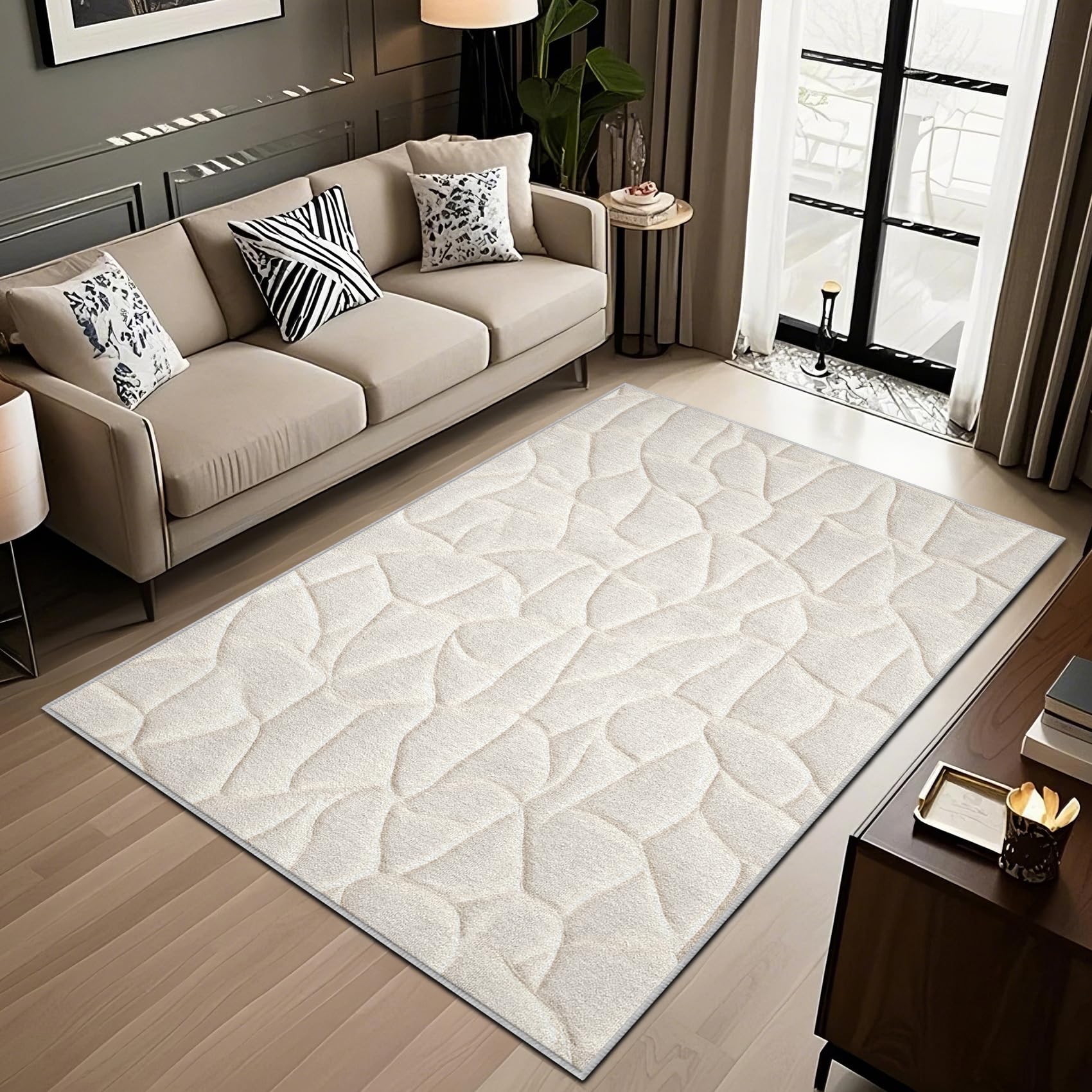 Tapis salon 200x300 motif abstrait Soleil Vert pour un intérieur raffiné