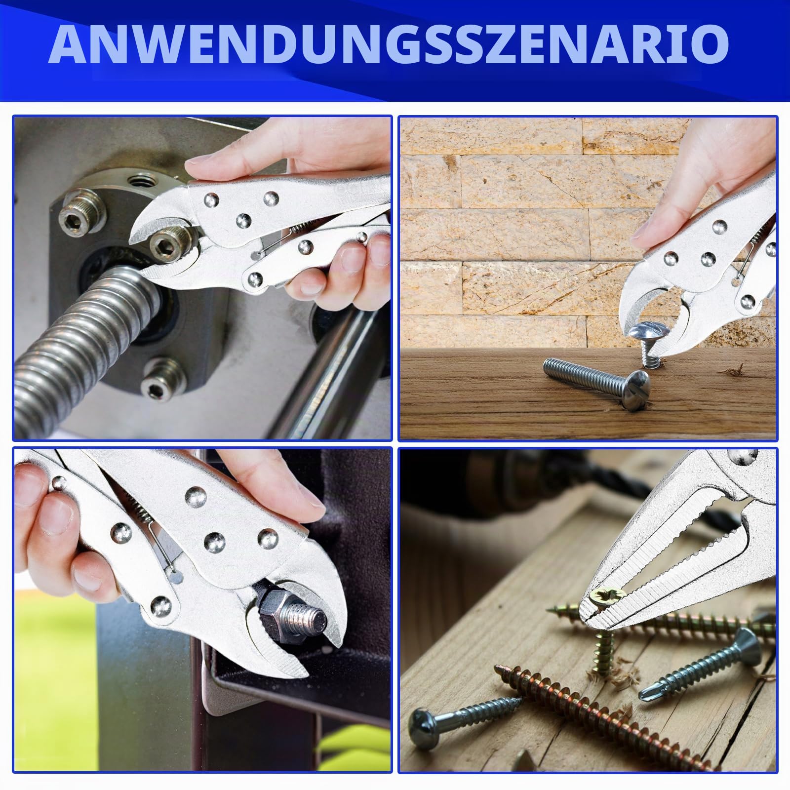 BGS 4-teiliges Gripzangen-Set – Schweißer-Langbeck-Feststellzangen Für Werkstatt & Garage